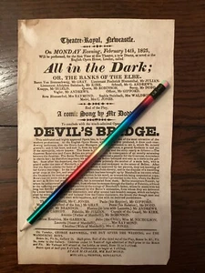 Georgian Playbill Flyer Theatre Royal Newcastle 1825 Devils Bridge - Picture 1 of 1