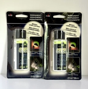 Lot of 2 Plaid FolkArt Halloween Green Super Glow In The Dark Acrylic Paint 5143 - Picture 1 of 8