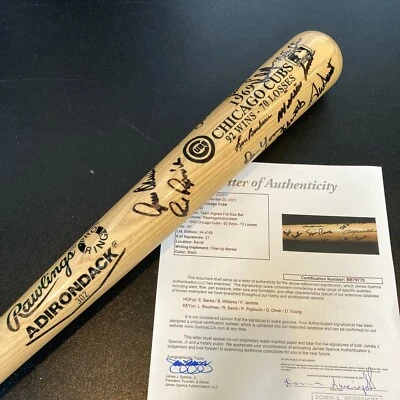 Beautiful 1969 Chicago Cubs Team Signed Baseball Bat 21 Sigs Ernie Banks JSA COA - Image 1 of 4
