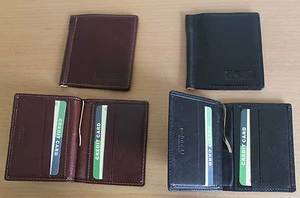 Golunski Leather Credit Card Wallet with Money Clip * Black or Brown - Picture 1 of 11