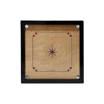 36" FULL SIZE CARROM BOARD with 4 MM PLY With Wooden COINS + ACRYLIC STRIKER - Image 1 of 4