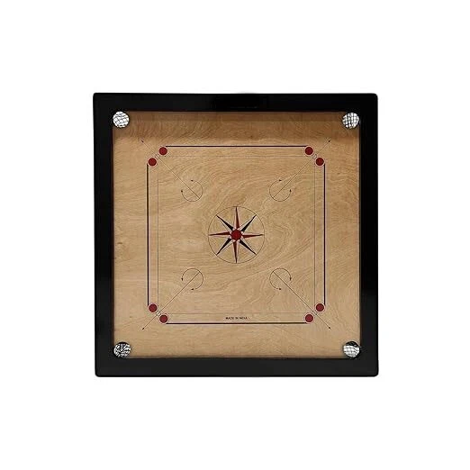 TABLERO CARROM 29" TAMAÑO COMPLETO con CAPA DE 4 MM con MONEDAS DE MADERA + GOLPEADOR ACRÍLICO Foto 1 de 4