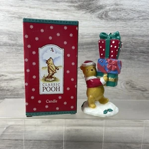 Winnie The Pooh Christmas Candle 6" Vintage Wax Holding Presents - Picture 1 of 7