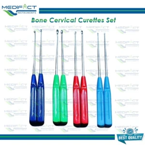 Standard Bone Cervical Curettes Orthopedics Spine Instruments 8 Pcs Set - Picture 1 of 3