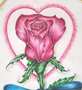 Vintage farbige Tinte Gefängniskunst -- Darla's Rose - Bild 1 von 1