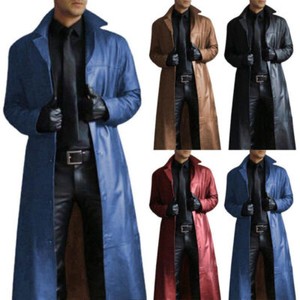 Leather Trench Coat in Men's Coats 