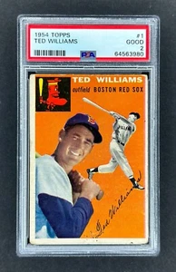 1954 Topps #1 Ted Williams (Boston Red Sox) PSA 2 GD NEW SLAB! HOF! - Picture 1 of 2