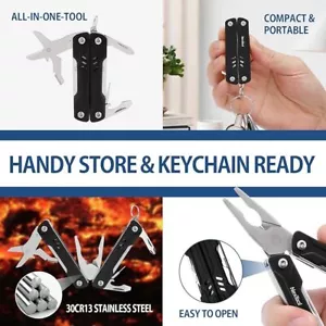 Multitool with Needle Nose Pliers Scissors SIM Extractor Screwdrivers for Travel - Picture 1 of 15