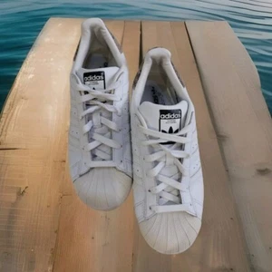 ADIDAS Damen Schuhe Freizeit & Sportschuhe Weiß Gr.38 2/3 mit Leoparden Muster - Bild 1 von 16