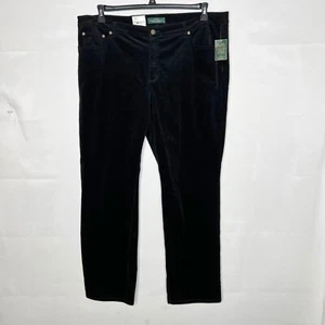 Lauren Jeans Ralph Lauren Woman’s Pants 22W Black Corduroy High Waist Straight - Imagen 1 de 9