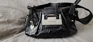 GUESS Patent  Leather Sachel Shiny Black - Picture 1 of 10