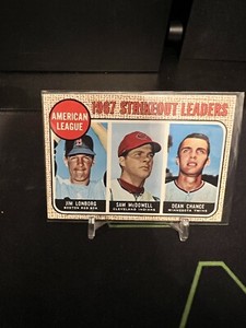 1968 Topps - League Leaders #12 Dean Chance, Sam McDowell, Jim Lonborg