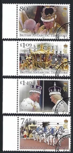 BRITISH ANTARCTIC TERRITORY 2023 CORONATION SET  MARGINALS   FINE USED - Picture 1 of 1