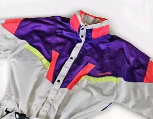 Nevica Frontline Ski Suit Men's SIze 46 1980's Vibrant One-Piece Snowsuit Vtg - Picture 1 of 12