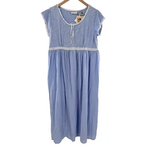 Jaclyn Smith Nightgown Vintage NWT Baby Blue Lace Babydoll Y2k 90s - Picture 1 of 11