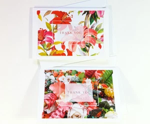 2 Thank You Cards Notes Flower Wedding Business Birthday Thankful ID THANK64 - Bild 1 von 7