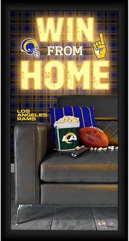 Los Angeles Rams Framed 10" x 20" Win From Home Collage Cover