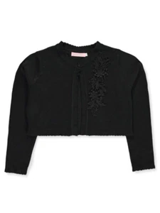 Pink Butterfly Girls' Floral Accent Knit Shrug - Picture 1 of 6
