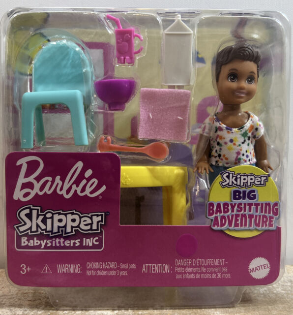 Boneca Barbie Skipper Morena Baby Sitters Aniversario