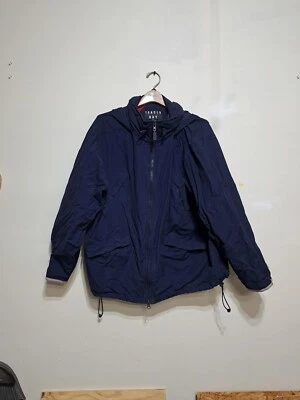 Trader Bay Mens Vintage Navy Blue Red Puffer Winter Jacket Sz 2xl Pockets Zip  - Image 1 of 4