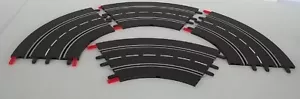 CARRERA 1/32 1/24 CURVE 1/60, LOT OF 4 PIECES OF 1/60 CURVED TRACK w/ CLIPS. - Picture 1 of 2