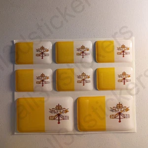 Adesivi Il Vaticano Adesivo Bandiera Il Vaticano Resinati 3D Resinato Resine - Picture 1 of 3