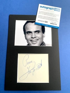 HARRY BELAFONTE (†2023) In-person signed Passepartout 20x30 Autogramm + ACOA COA - Picture 1 of 2