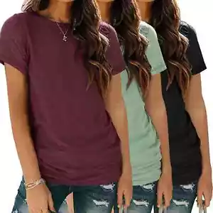 Sunbs Womens 3 Pack T-Shirts Short Sleeve Summer Tops Loose, Size: XL - Picture 1 of 1