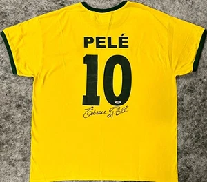 Pele Signed Brazil Soccer Jersey Full Name w/ Edson PSA DNA COA - Picture 1 of 4