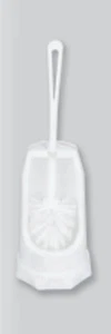 Plastik Ständer WC Garnitur Set Klobürste Toilettenbürste Bürstenhalter weiß  - Bild 1 von 1