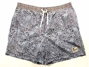 TOMMY HILFIGER Men's Swimming Trunks Bathing Suit Tropical Blue Brown Floral XL - Picture 1 of 9