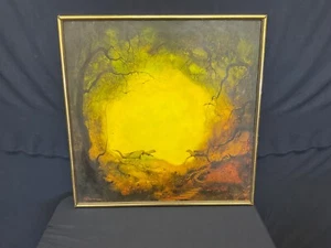 Helen Struven Signed and Titled "Abode Of Pterodactyles" Oil painting on Canvas - Picture 1 of 9