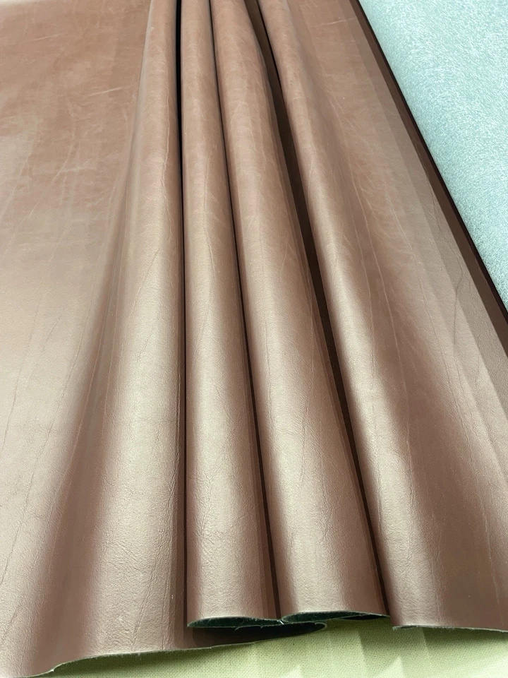 2 meter Copper Textured/ Grained, Flux Vinyl Leather, Fire Retardant, Upholstery - Image 1 of 4