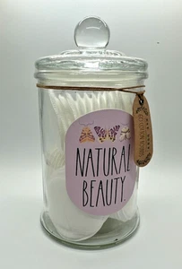 Tarro redondo de algodón Rae Dunn Natural Beauty 60 unidades con tapa NUEVO - Imagen 1 de 3