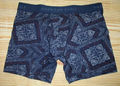 CUECA BOXER MASCULINA AMERICAN EAGLE PAISLEY AZUL L (35/38) - Imagem 1 de 2