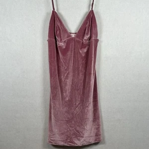 Victorias Secret Velvet Babydoll Dress Slip Chemise Style Short Pink Large - Picture 1 of 4