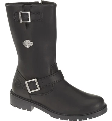 HARLEY-DAVIDSON Hombres Harley Davidson Randy 12" Cuero Cremallera Motociclista Botines Tallas 6 a 12