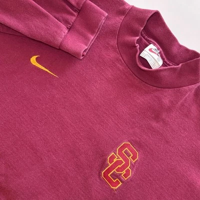 Nike USC Trojans Collegiate Mens Vintage 90’s Mock Neck Shirt Embroidered XL - Image 1 of 4