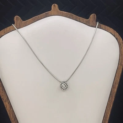 Collar Brighton Twinkle Petite Tono Plata Bisel Cristal Colgante 16-18" Foto 1 de 4