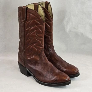 Durango Leather Western Cowboy Boots Brown Mens Size 12 EE Oil Resistant - Picture 1 of 14