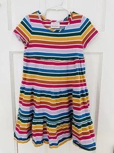 Hanna Andersson Girls Rainbow Striped Swing Dress Short Sleeve Size 100 (4) - Picture 1 of 5