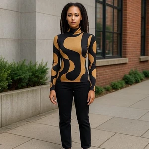 bailey 44 Black And Tan Sheer Top Size XS - Picture 1 of 4