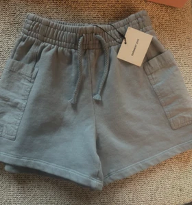 Zara Girls Kids Dusty Blue Cargo Sweatshirt Shorts Size 6 NWT - Picture 1 of 3