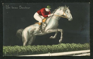 German 1910 Surreal METAMORPHIC Women HORSE Steeplechase TINTED ~ VASTA Archive - Picture 1 of 1