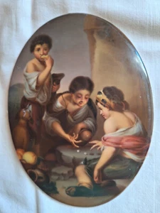 nach Murillo Porzellan Bild Lauscha Lichte Porzellanmaler Thüringen um 1900 - Bild 1 von 3