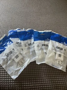Leviton 41642-W Multimedia Decora Cat5 Inserts 2-Port, White, New 5 Piece Lot - Picture 1 of 2