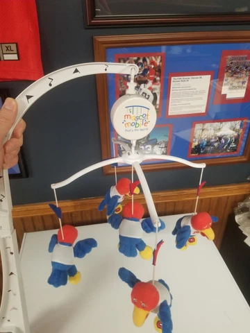 KU Kansas University Jayhawk Musical Mascot Mobile for Baby Nursery Cover