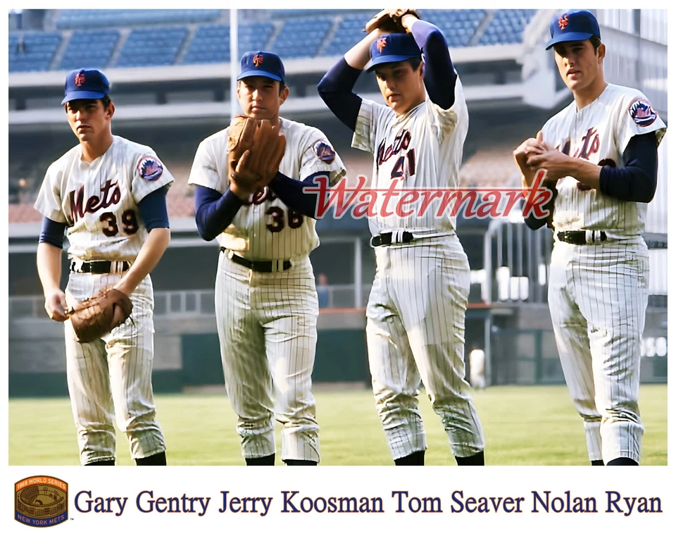 MLB New York Mets Pitchers Gentry Koosman Seaver Ryan Color 8 X 10  Photo Pic - Image 1 of 1