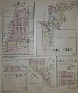 1904 Plat Map ~ CARLOS - MILLERVILLE Twp., DOUGLAS Co., MINNESOTA ~ Free S&H - Picture 1 of 1