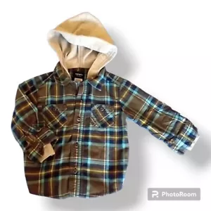 12m Carters Gray Plaid Hoodie - Picture 1 of 10